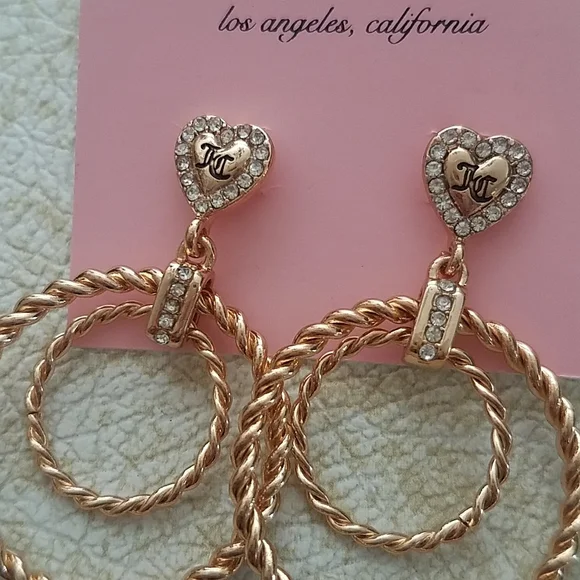 JUICY💛 COUTURE DOUBLE HOOP EARRINGS💛 - Picture 3 of 7